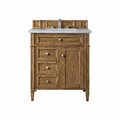 James Martin Vanities Brittany 30in Single Vanity, Saddle Brown, w/ 3 CM Eternal Jasmine Pearl Quartz Top 650-V30-SBR-3EJP